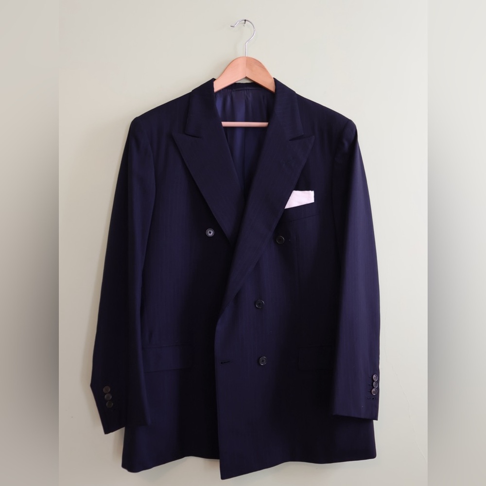 Brioni Navy Men’s Striped Double-Breasted Suit Sz 40R 2 Piece